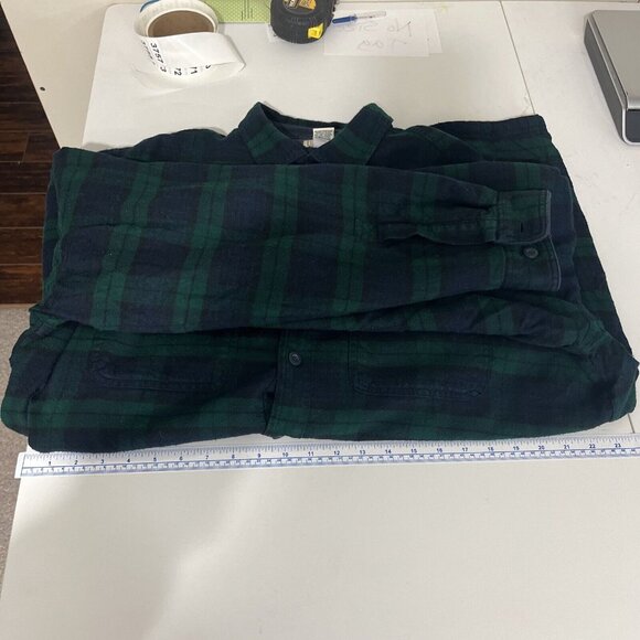 L.L. Bean Plaid Fleece-Lined Flannel Shacket Jacket Men's Size L - Picture 7 of 9